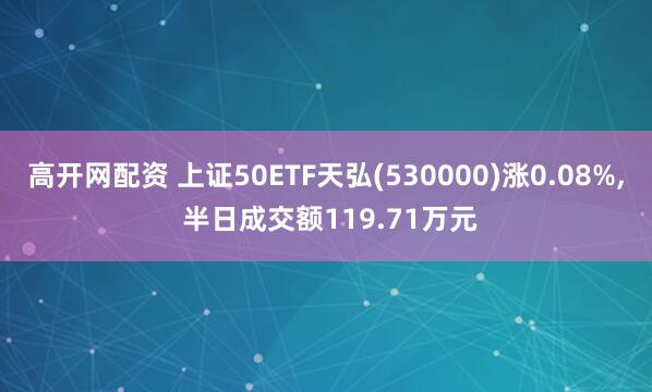 高开网配资 上证50ETF天弘(530000)涨0.08%, 半日成交额119.71万元